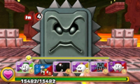 Screenshot of World 7-Castle, from Puzzle & Dragons: Super Mario Bros. Edition.