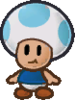 Sprite of a light blue Toad kid in Paper Mario: The Thousand-Year Door.