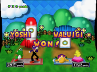 A minigame ending from Mario Party 3