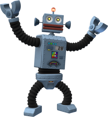 3D render of Coursebot ingame model from Super Mario Maker 2