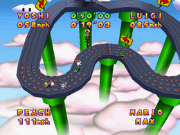 Second course of the Slot Car Derby minigame from Mario Party 2