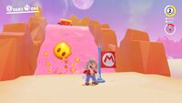 A screenshot of the Top of the Peak Climb in Super Mario Odyssey