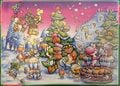 Artwork used for a Christmas-themed puzzle based on Super Mario World 2: Yoshi's Island