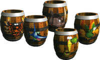 Animal Barrels artwork in Donkey Kong Country 2: Diddy's Kong Quest.