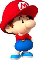 Artwork of Baby Mario for Mario Kart Wii (also used in Mario Super Sluggers and Mario Kart Tour)