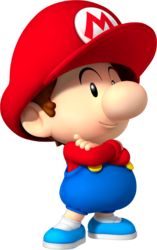 Artwork of Baby Mario for Mario Kart Wii (also used in Mario Super Sluggers and Mario Kart Tour)