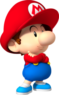 Artwork of Baby Mario for Mario Kart Wii (also used in Mario Super Sluggers and Mario Kart Tour)