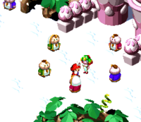 Mario about to battle Valentina in Super Mario RPG: Legend of the Seven Stars