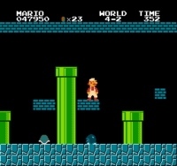 A notable screenshot of a Buzzy Beetle in an underground level from Super Mario Bros.