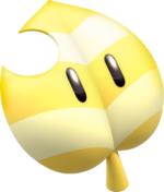 Artwork of an Invincibility Leaf from Super Mario 3D World.