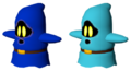Unused models for blue and cyan color variants of the Ghost Guy, who would have likely appeared in the Ball Room, Astral Hall, and Roof.