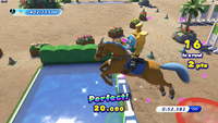 Larry Koopa performing a trick on his horse in the Equestrian event of the Wii U version of Mario & Sonic at the Rio 2016 Olympic Games.