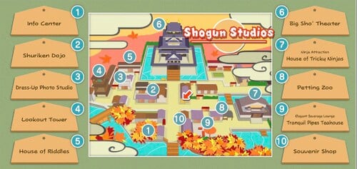Map of Shogun Studios from Paper Mario: The Origami King