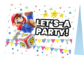 Graphic of a Super Mario Party greeting card