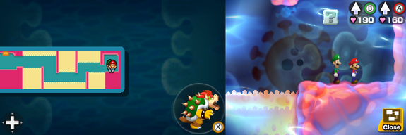 Last two blocks in Pump Works of Mario & Luigi: Bowser's Inside Story + Bowser Jr.'s Journey.