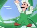 Luigi's foot in midair