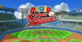 The title screen for Mario Super Sluggers