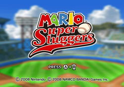 The title screen with Mario Stadium in the background.