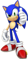 Artwork of Sonic the Hedgehog for Mario & Sonic at the Rio 2016 Olympic Games Arcade Edition.