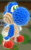 Yoshi's Sonic the Hedgehog pattern design in Yoshi's Woolly World.