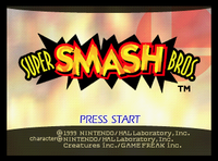The title screen from Super Smash Bros.