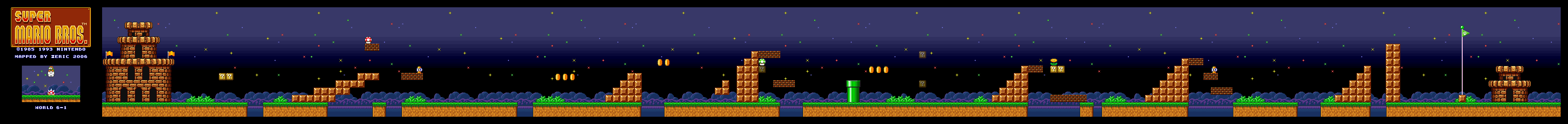 Map of World 6-1 (Super Mario All-Stars version)