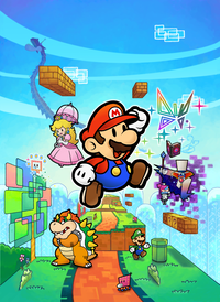 Artwork for Super Paper Mario, used in the American and Australian boxarts.