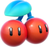 Artwork of a Double Cherry, from Super Mario 3D World.