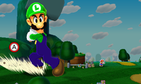 Giant Luigi during the Mega Thwonk Bros. Attack