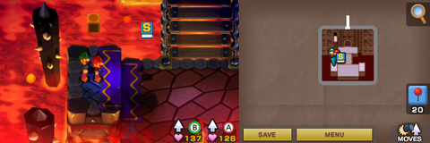 Location of the first beanhole in Bowser's Castle.