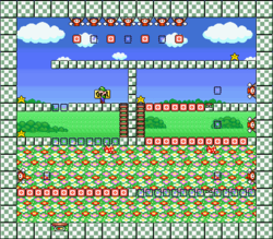 Level 9-9 map in the game Mario & Wario.