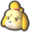 Isabelle's head icon in Mario Kart 8 Deluxe.