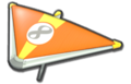 Thumbnail of Princess Daisy, Baby Daisy and Orange Mii's Super Glider (with 8 icon), in Mario Kart 8.