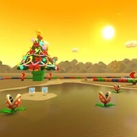 SNES Choco Island 2 during the Winter Tour in Mario Kart Tour