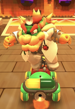 Dr. Bowser performing a trick.