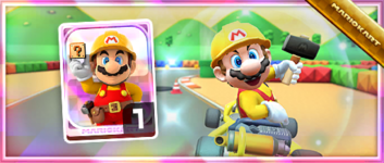 Builder Mario from the Spotlight Shop in the 2023 New Year's Tour in Mario Kart Tour