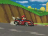 Mario racing on Mario Circuit