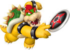 Bowser throwing a disc.