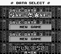 Data select menu with a completed file
