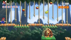 Screenshot of Donkey Kong Jungle Plus level 2-DK+ from the Nintendo Switch version of Mario vs. Donkey Kong