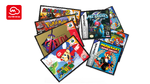 A 8-pack postcard set made as a My Nintendo reward, with designs based on the cover art of various Nintendo 64, Game Boy Advance, and Game Boy games such as Super Mario 64, Mario Party 2, Mario Kart: Super Circuit, and Super Mario Land 2: 6 Golden Coins.