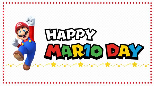 "Happy Mar10 Day" picture shown once the player matched all cards in a Super Mario-themed Memory Match-up activity prior to the activity shifting its focus away from Mario Day