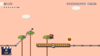 A desert level in the Super Mario Bros. 3 theme with the Angry Sun