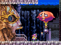 Wario and Count Cannoli outside Blowhole Castle from Wario: Master of Disguise