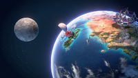 Earth in the world map of Super Mario Odyssey