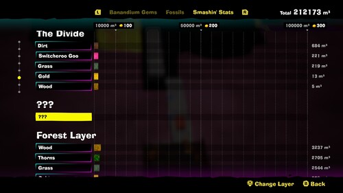 A portion of the Smashin' Stats page in Donkey Kong Bananza