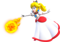 Artwork of Fire Princess Peach, from Super Mario 3D World.