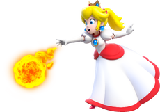 Artwork of Fire Princess Peach, from Super Mario 3D World.