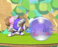 Kirby shielding in Super Smash Bros. Melee