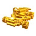Gold Tires (pixel) on the Gold 8-Bit Pipe Frame